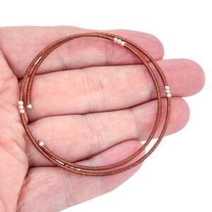 Memory Wire Bracelet | Wrapped Wire Sterling Silver 925 | 7.25”
